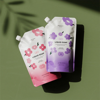 Sachets cosmétiques d'échantillon de lessive de savon liquide imprimés personnalisés Sacs d'emballage en poudre de détergent de lavage Pochette à bec