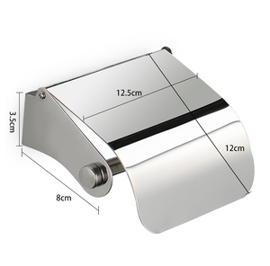 Moderno Dispenser per Rotoli di Carta Igienica Spazzolato in Acciaio Inox 304 <span class=keywords><strong>Portarotolo</strong></span> con Coperchio Montaggio a Parete - Product Image 4