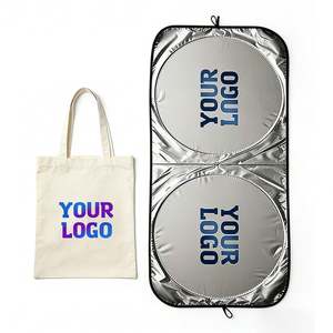 Pare-soleil pliable personnalisé avec logo pour pare-brise avant, protection UV, idéal pour concessionnaires automobiles, cadeau promotionnel, housse de pare-soleil - Product Image 1