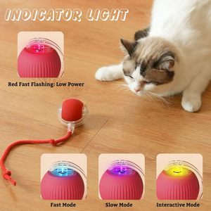 Smart Pet Toy 360 Automatic Interactive Dog Smart Ball Toy With <b>Rope</b> Interactive Cat Toys USB Charger Rolling Ball for Cats - Product Image 2