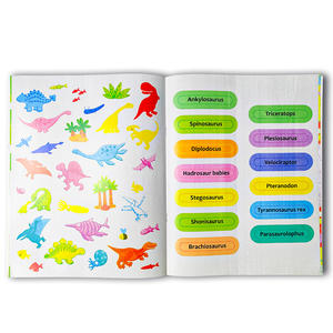 Livre d'autocollants personnalisé imprimé en usine en gros livre d'apprentissage amusant pour enfants cadeau dinosaure autocollants livres activité éducative - Product Image 2