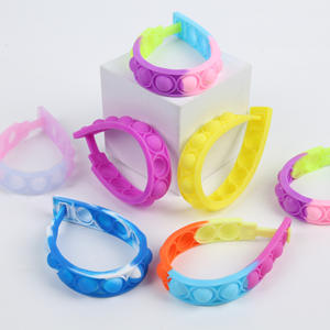 Силиконовый снятие стресса с пузырьков в мире, красочный силиконовый браслет для снятия стресса, игрушка для взрослых и детей - Product Image 3