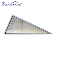 Fenêtre et porte coupe-vent en aluminium, triangle fixe, résistance aux chocs, fenêtres en verre de forme spéciale