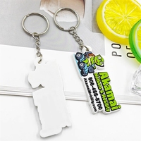 Porte-clés en caoutchouc souple PVC avec lettres de dessin animé, breloque plate en caoutchouc, petit cadeau personnalisable, export transfrontalier, affaires Chine