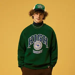 INF Polar Fleece Embroidery Print Letter Sweatshirt Custom Logo Men Creneck College Sweatshirt