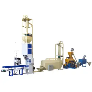 floating fish feed extruder fish feed pellet production line mixer crusher and grinder