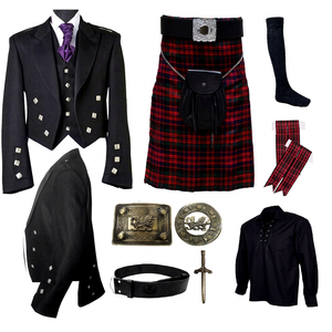 Conjunto de Kilt Escocés de Alta Calidad para Hombre, Color Personalizado, Kilt Tradicional de las Tierras Altas, Lana Acrílica Duradera, Accesorios Musicales - Product Image 1
