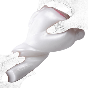 GEEBA piccolo maiale bianco figa tascabile a doppio foro maschio masturbatore, vibrante masturbazione maschile giocattolo del sesso per gli uomini all'ingrosso - Product Image 2