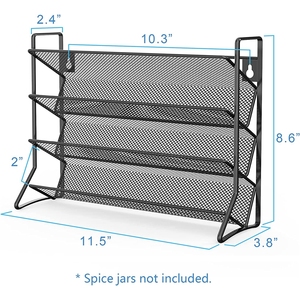 Estante Magnético de Tres Niveles para Especias, Ahorro de Espacio, Negro y Blanco, Estante Magnético para Refrigerador, Organizador de Almacenamiento para Refrigerador - Product Image 2