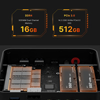 Bosgame P4 Mini PC AMD Ryzen 7 5700U DDR4 PCIe SSD Dual LAN 2.5G & Wi-Fi 6E & BT5.2 4K Drievoudig Scherm