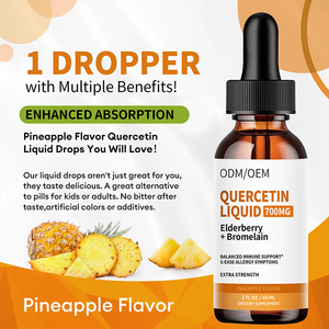 Quercetin lỏng giọt nhãn hiệu riêng quercetin Bromelain bổ sung với Bromelain Cơm cháy vitamin - Product Image 2