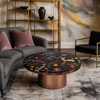 JingYue table élégante transparente personnalisée en résine de luxe meubles fabriqués à la main pour les espaces commerciaux hôtels salons