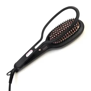 Elektrikli saç tarak plancha de cabello profesyonel isıtma tarak saç demir yumuşatma sakal isı termal düzleştirici fırça