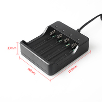 Chargeur de batterie USB 4 emplacements 18650 4,2 V 1200 mA pour batteries rechargeables, utilisation pour appareil photo