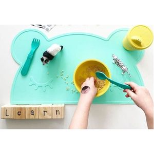 Tapis à <span class=keywords><strong>langer</strong></span> en silicone pour bébé, tapis de table à manger en silicone avec ventouse et récupérateur de nourriture, nouveau tapis de table à manger en silicone pour bébé - Product Image 3