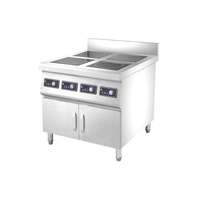 Peralatan Dapur Harga Pabrik Kompor Listrik Stainless Steel 4 Tungku Pengapian Elektronik untuk Hotel