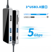 Hub USB C 7 en 1 avec HDMI 4K, charge PD 100W, lecteur de carte USB 3.0 SD TF, adaptateur multiport pour MacBook Pro Air Laptop