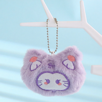 Porte-clés en peluche 3D en forme de tête d'animal, confortable et de haute qualité, mignon et moelleux, pour écouteurs ou comme pendentif