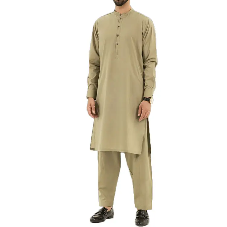 新しいデザインのイスラム教徒のShalwarKameezスーツ男性用完全にカットして縫う男性用ShalwarKameez男性用ShalwarKameezスーツ