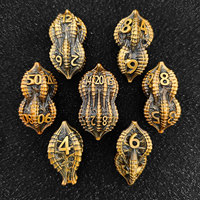 Juego de Dados Metálicos Únicos de Cthulhu Alien, Dados Poliédricos Sólidos con Forma de Cacahuete para DND, Regalo para Coleccionistas de Dungeons and Dragons
