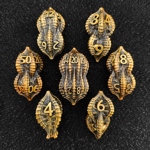 Ensemble <span class=keywords><strong>de</strong></span> dés en métal Cthulhu Alien uniques, forme d'arachide, dés polyédriques solides pour D&D, cadeau pour les collectionneurs <span class=keywords><strong>de</strong></span> jeux <span class=keywords><strong>de</strong></span> <span class=keywords><strong>rôle</strong></span> - Product Image 2