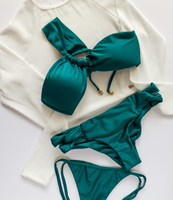 Ensemble de bikini personnalisé OEM, maillot de bain uni avec logo, maillot de bain asymétrique sexy, string triangle micro pour femme