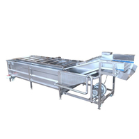 Volledig automatische fruitwasmachine met roterende borstel en hogedruksproeier voor appels, sinaasappels en wortelgroenten
