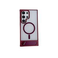 Coque magnétique rigide en métal pour iPhone 18 17 Air 16e 16 15 14 13 12 11 Pro Plus Max avec support pliable et dos transparent