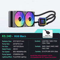 Refroidisseur de processeur SNOWMAN KS240 240 mm avec LED RGB, dissipateur thermique, refroidissement par eau, compatible avec LGA1700 AM4 AM5 LGA2011