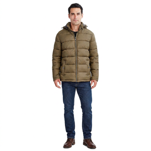 Chaquetas de Invierno Personalizadas de Alta Calidad, Diseño de Burbujas con Logotipo Frontal y Cuello Alto de Lona, Relleno de Algodón, Tela de Poliéster y Lana - Product Image 1