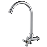 Robinet en plastique à poignée unique Robinet de lavabo de cuisine à long col en ABS Eau froide simple pour le marché brésilien