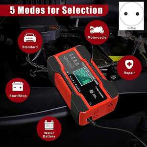 Venta caliente 12V 24V 10A Cargador de batería de coche inteligente Pantalla táctil Reparación de pulso LCD <span class=keywords><strong>Carga</strong></span> de energía rápida Batería de plomo ácido seco húmedo - Product Image 3