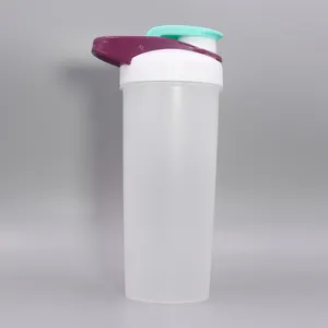 700Ml Nieuw Ontwerp Custom Logo Meerdere Kleuren Plastic Shaker Cup Blender Proteïne Gym Shaker Fles Met Metalen Mixer Bal