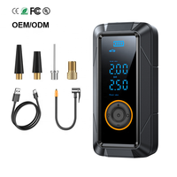 Compresseur d'air électrique sans fil portable pour pneus de voiture avec affichage numérique 150 psi, lumière d'urgence et batterie 2000 mAh