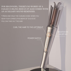 Rizador de pelo eléctrico con calor ajustable, iónico, portátil, de calentamiento rápido para ondas grandes y rizos, con pantalla LED. - Product Image 2