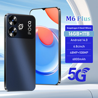 Último Modelo de Teléfono Celular M6 Plus 5G, Pantalla Ancha HD de 6.8 Pulgadas, Batería de Larga Duración de 6800mAh, Teléfono Inteligente Android Global 5G con Doble SIM