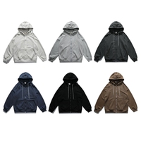 Peso pesado YKH 360GSM Zip up Oversized Terry Fabric Logotipo personalizado Manga larga Alta calidad Hombres Zip up Hoodie