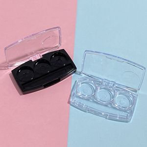 3-Hole Eyeshadow Palette Transparent <b>Empty</b> <b>Box</b> 19.5mm Single Hole Cosmetic Packaging For Makeup Sample Storage - Product Image 1