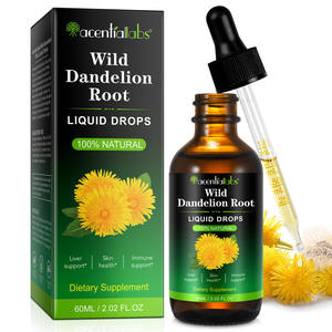 アセンシャルラボ プライベートラベル 60ml ヴィーガンシュガー ナチュラルオーガニック ワイルドタンポポ根液滴 肝臓と皮膚の健康をサポート - Product Image 1