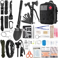 Kit de survie en plein air le plus vendu - Ensemble d'équipement d'urgence - Camping - Randonnée - Outils de premiers soins SOS avec sac à dos pour les voyages en voiture et les aventures