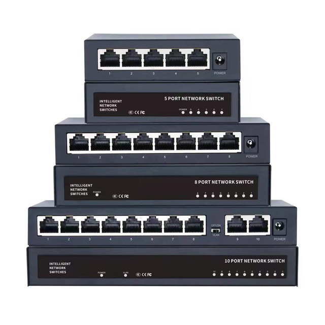 Yunvo Gigabit Ethernet Switch 5/8/10/16/12 Port Plastic/Iron Case 100M Network Switch for IP Camera