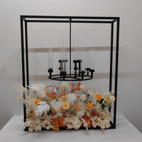 Nouveau Style Chaud Noir Cristal Candélabre Table Décor Lustres Bougeoir Avec Support De Mariage Pièce Maîtresse