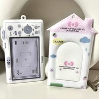 Gantungan Kunci Tempat Kartu PVC untuk Kamera Rumah, Penyimpanan dan Pajangan Kartu Kecil dengan Pita, Klip Kartu Kecil 3 inci.