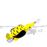 Yousya Conception Populaire Flottant En Caoutchouc Suicide Appât Doux Artificiel Avec Spinning Lame 3D Tête Canard Forme Grenouille Leurre