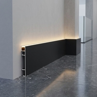 Plinthe LED en aluminium en alliage 6063-T5 avec canal de câblage dissimulé anti-choc pour projets hôteliers, bureaux et projets d'ingénierie commerciale