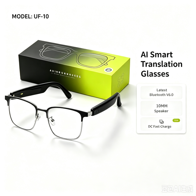 2026 New AI Smart Translation Glasses, Open Ear  Audio Glasses, AI Ask Real Time Translation for Music Call