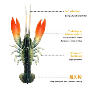 Aotuo Leurre souple réaliste bionique de type écrevisse et homard, enveloppé de plomb, 7 cm 12 g, avec hameçon, pour <span class=keywords><strong>la</strong></span> pêche au bar en eau salée - Product Image 4