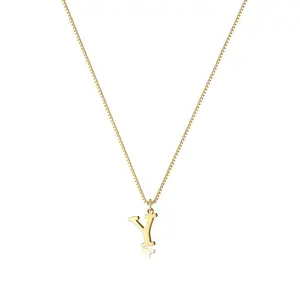 Gold Initial Necklaces for Women Girls, Dainty Gold Letter Necklace Tiny A-Z Pendant Choker Necklace Trendy Cute Personalized Mo