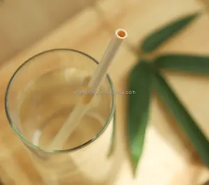 Wholesale Sturdy Biodegradable Bamboo Straw Disposable Reusable Bamboo Straw Natural Bamboo Drinking Straw