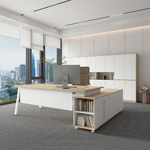 Muebles de Oficina Modernos, <span class=keywords><strong>Escritorio</strong></span> Ejecutivo de Madera, Conjunto de <span class=keywords><strong>Escritorio</strong></span> Ejecutivo en Forma de L, Mesa de Oficina Blanca - Product Image 3